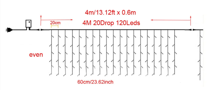 Snowfall Curtain Lights